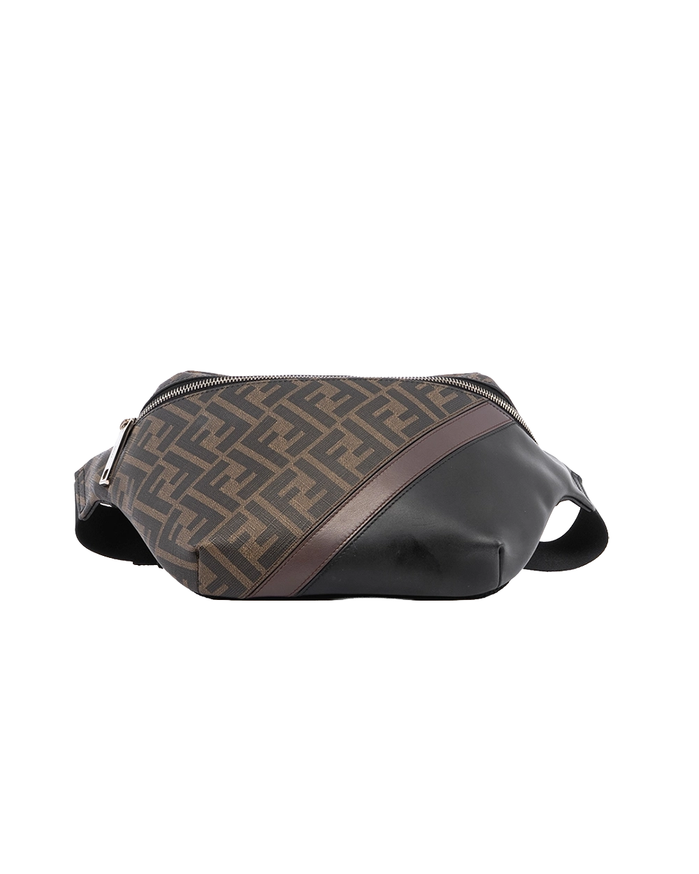 FENDI FABRIC BELT BAG BLACK BROWN SHW 7VA434 A9XS 12085 208 02470