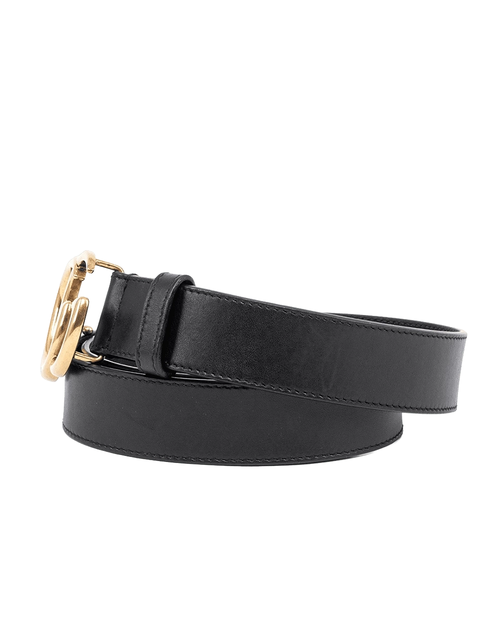 GUCCI BELT 3 CM 75 BLACK CALF GHW 4145136 09743