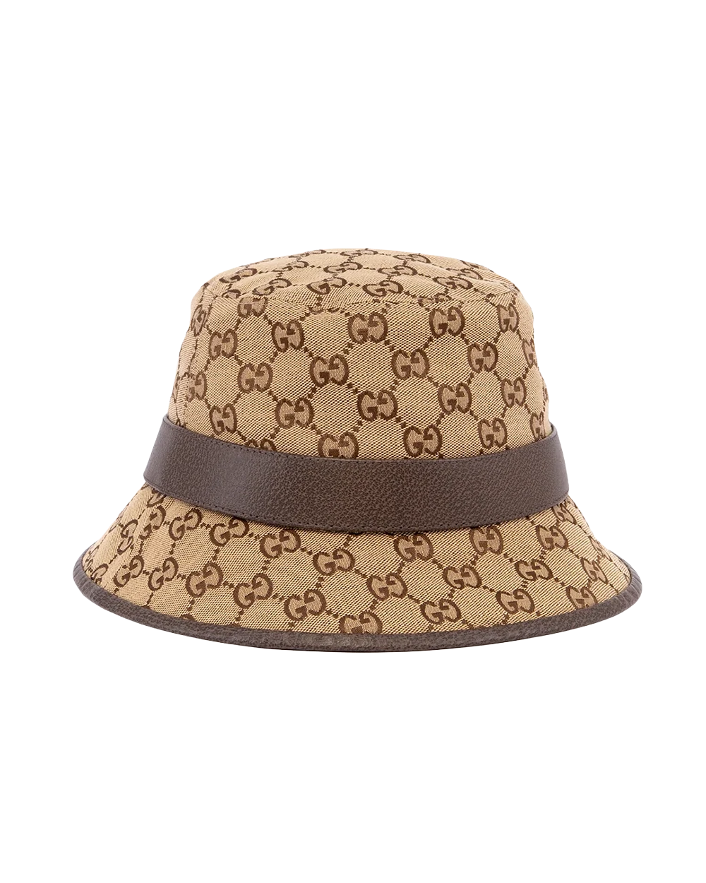GUCCI BUCKET HAT BROWN M GG CANVAS GHW 03582