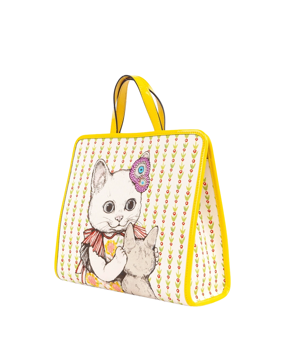 GUCCI CHILDREN S TOTE YELLOW CAT GG MONOGRAM CANVAS SHW 08334