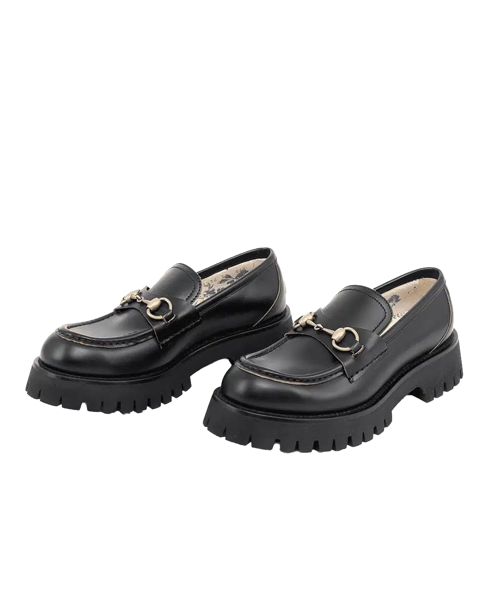 GUCCI CHUNKY LOAFERS 38 BLACK CALF GHW 577236 048 07490 result