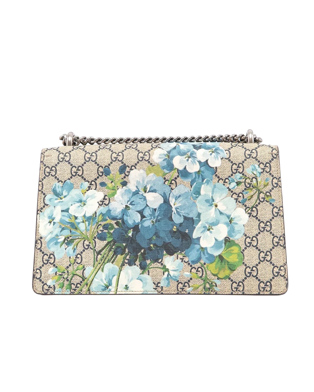 GUCCI DIONYSUS SMALL BROWN FLORAL BLUE GG MONOGRAM CANVAS RHW 400249 520981 02522