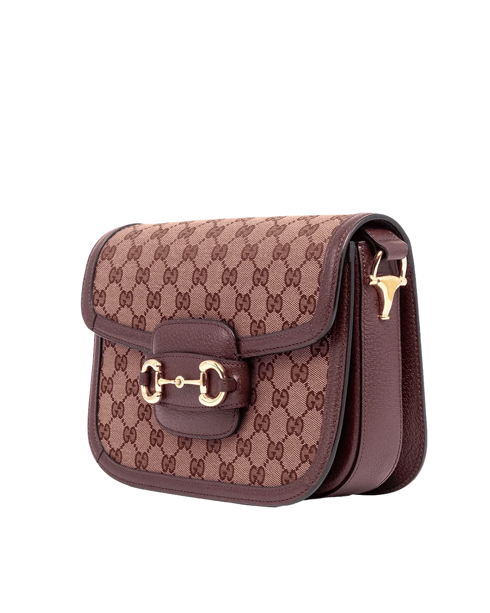 GUCCI HORSEBIT 1955 MEDIUM RED BURGANDY GG MONOGRAM CANVAS GHW 602204 498879 06527