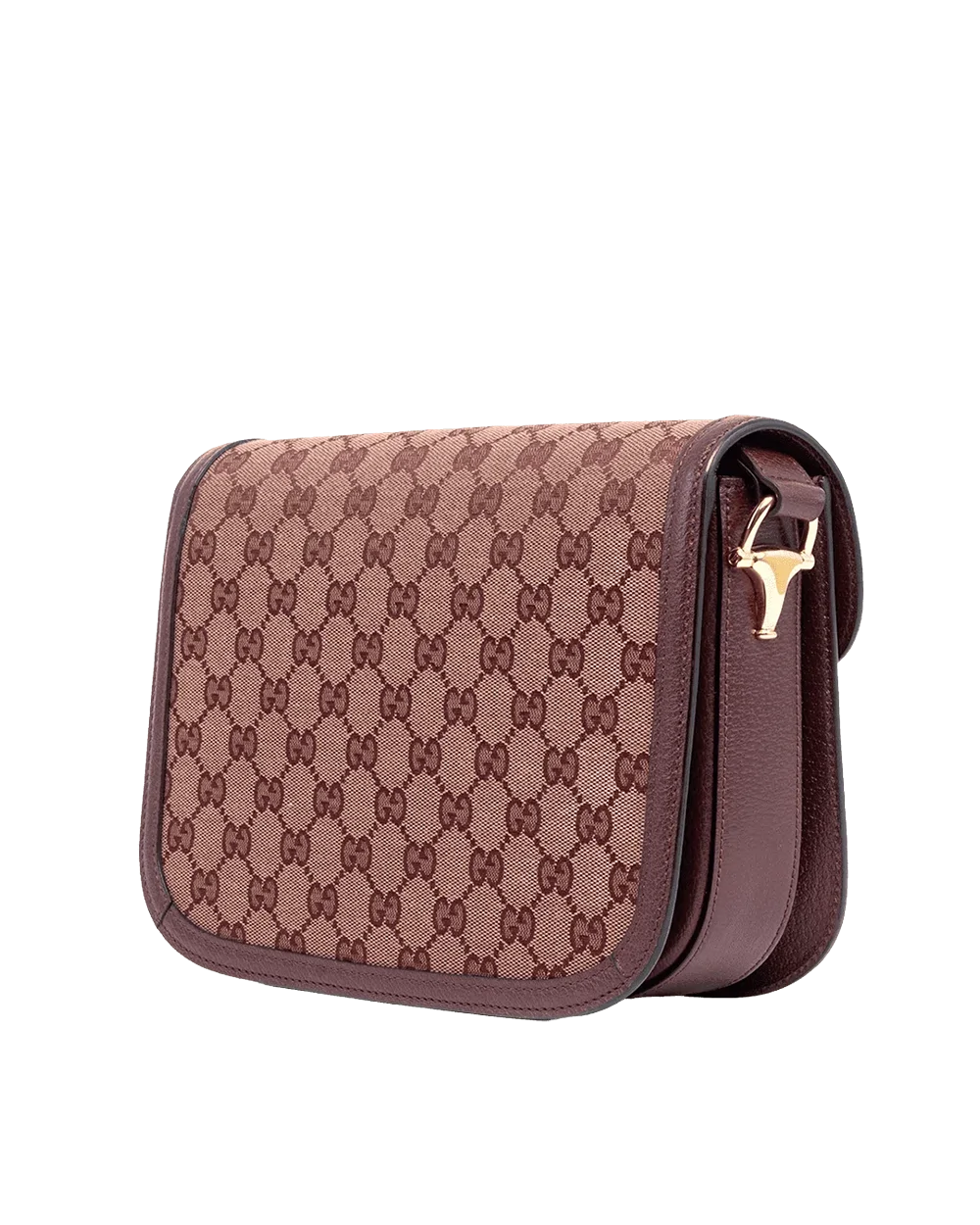 GUCCI HORSEBIT 1955 MEDIUM RED BURGANDY GG MONOGRAM CANVAS GHW 602204 498879 06528