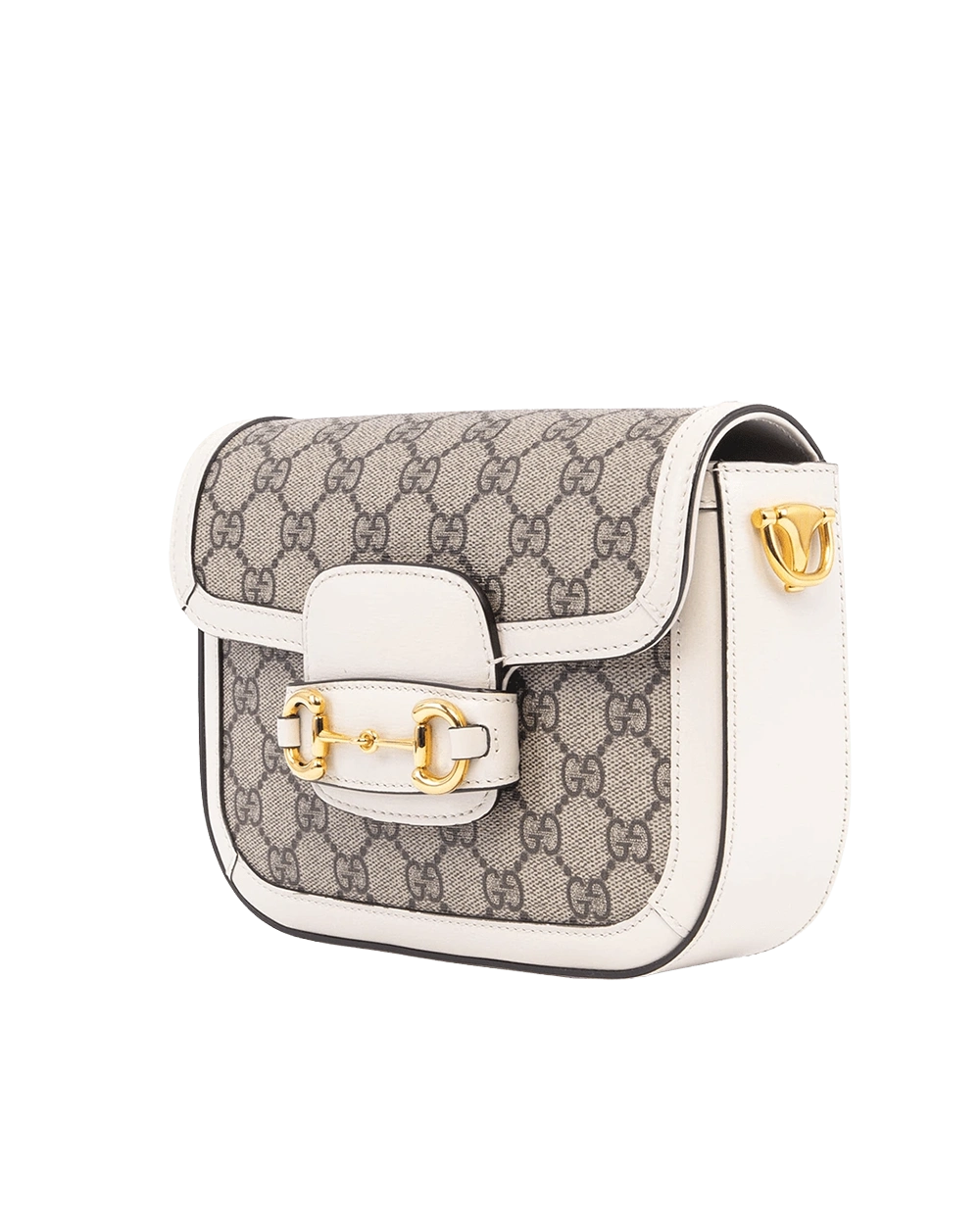 GUCCI HORSEBIT 1955 MINI WHITE GG MONOGRAM CANVAS GHW 658574 498879 00194