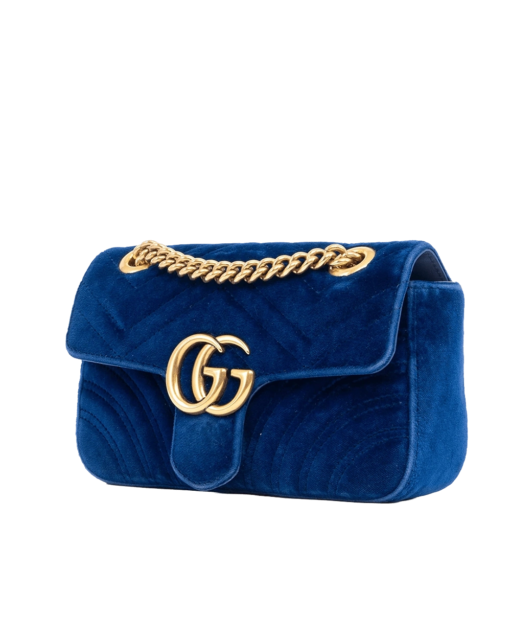 GUCCI MARMONT 22 BLUE NAVY VELVET RGHW 446744 213048 05702
