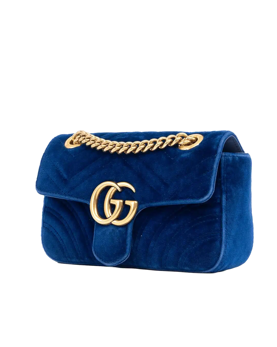 GUCCI MARMONT 22 BLUE NAVY VELVET RGHW 446744 213048 05702