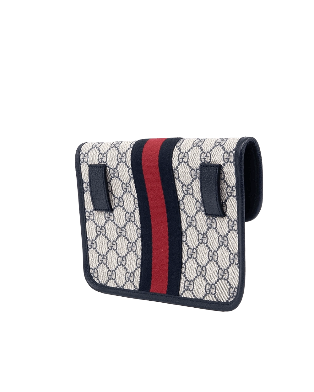 GUCCI OPHIDIA BELT BAG NAVY RED BLUE GG MONOGRAM CANVAS RHW 674081 525040 09546