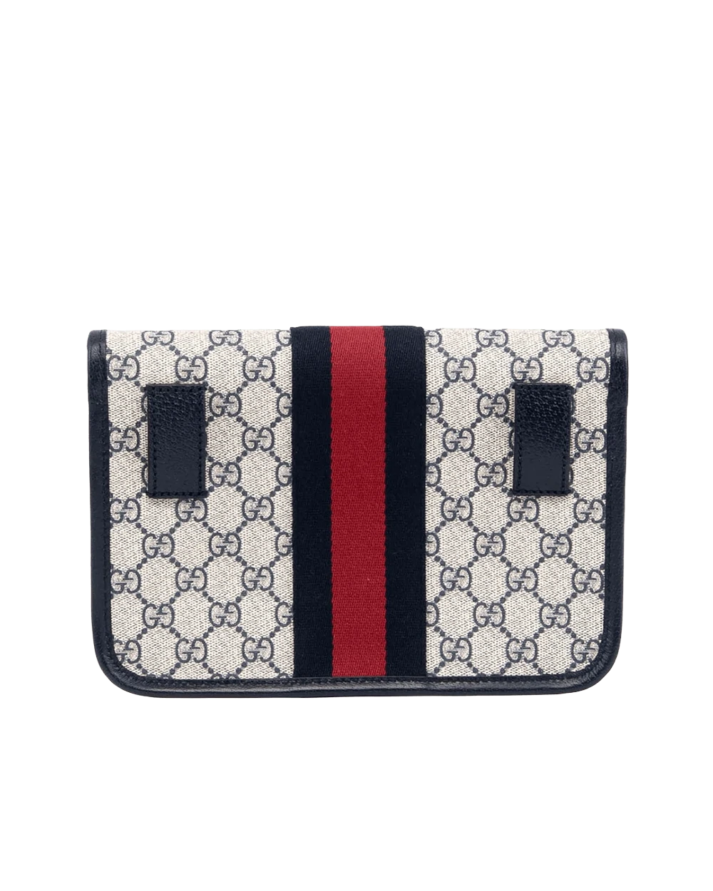 GUCCI OPHIDIA BELT BAG NAVY RED BLUE GG MONOGRAM CANVAS RHW 674081 525040 09547