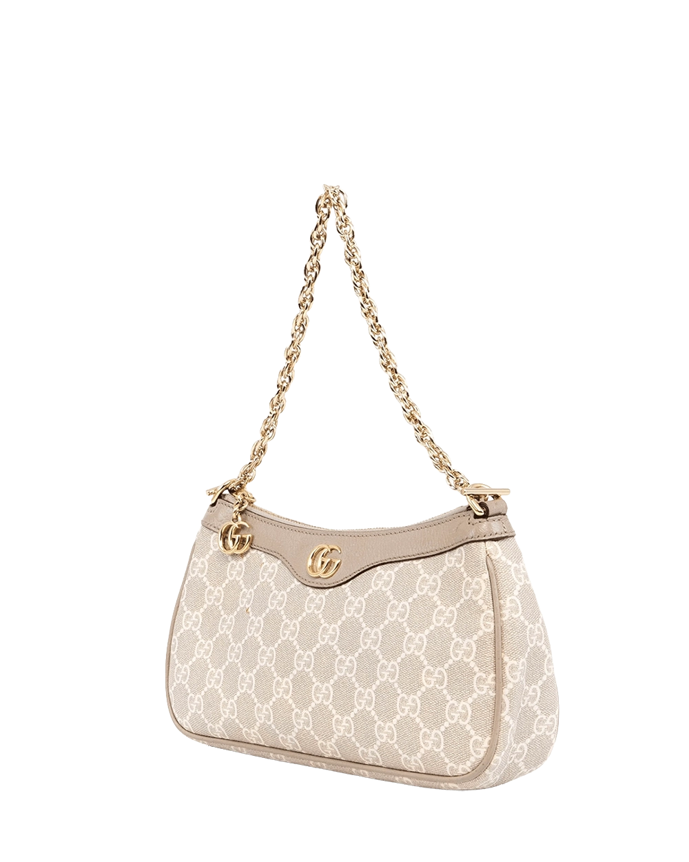 GUCCI OPHIDIA SHOULDER BAG SMALL BEIGE GG MONOGRAM CANVAS GHW 735132 525040 09562