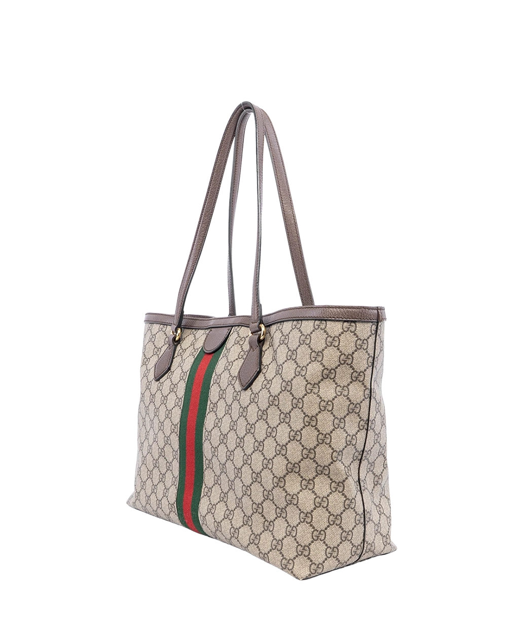 GUCCI OPHIDIA TOTE MEDIUM BROWN RED GREEN GG MONOGRAM CANVAS GHW 631685 525040 02171 result