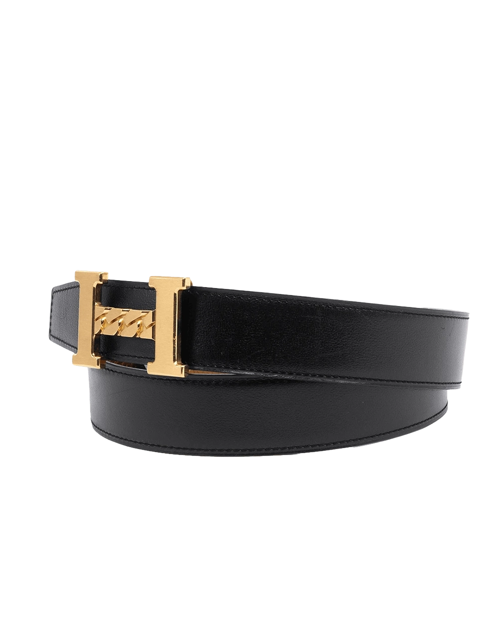 HERMES BELT 3 CM 80 CM BLACK NOIR GOLD Z TY 220 06036
