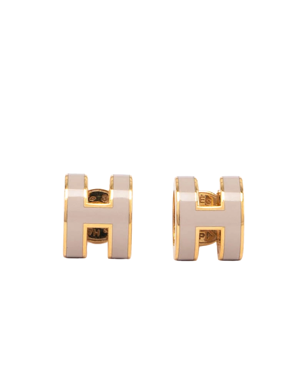 HERMES H POP EARRINGS MARRON RGHW 05305
