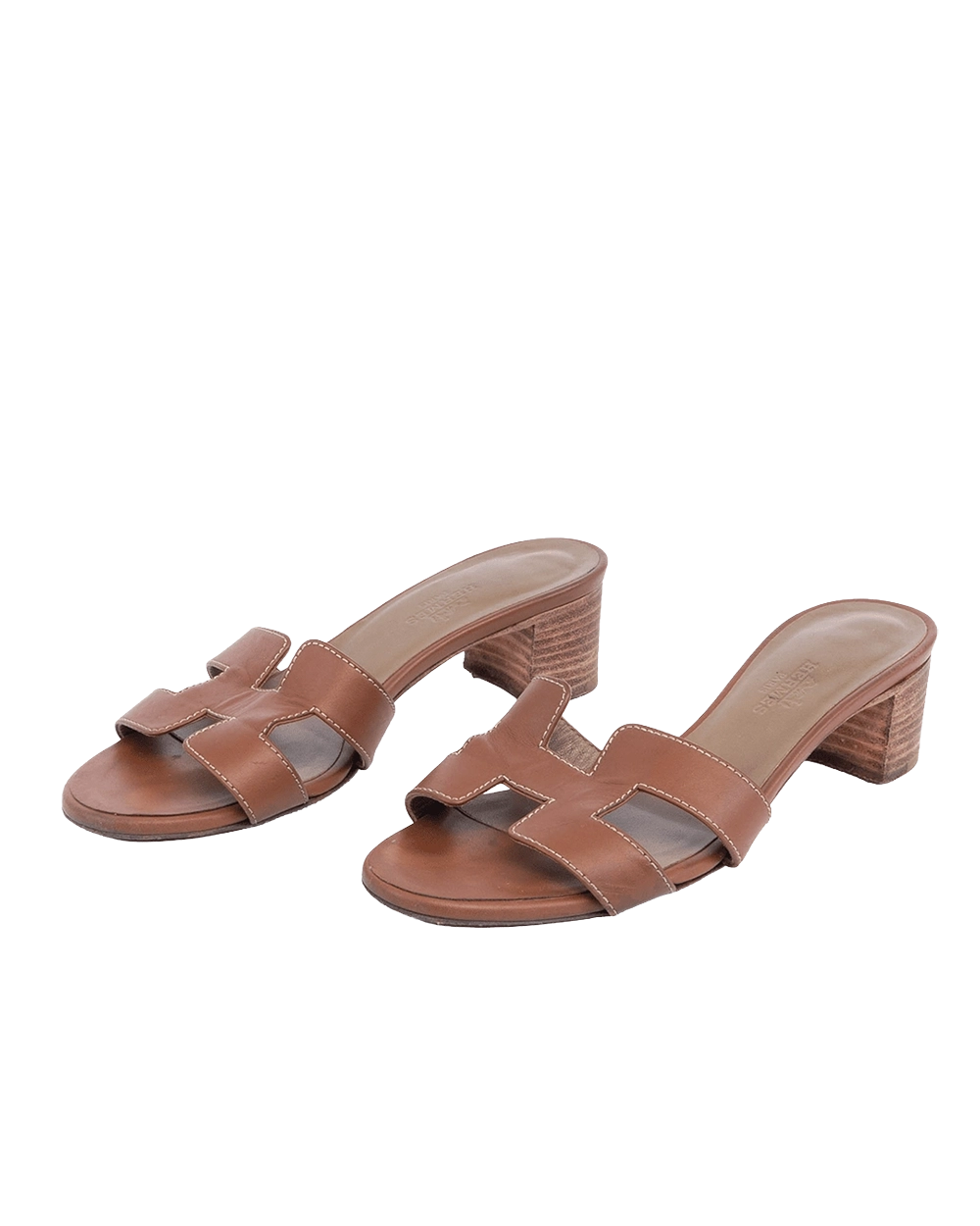 HERMES ORAN SANDALS HIGH HEELS 35 GOLD 08785