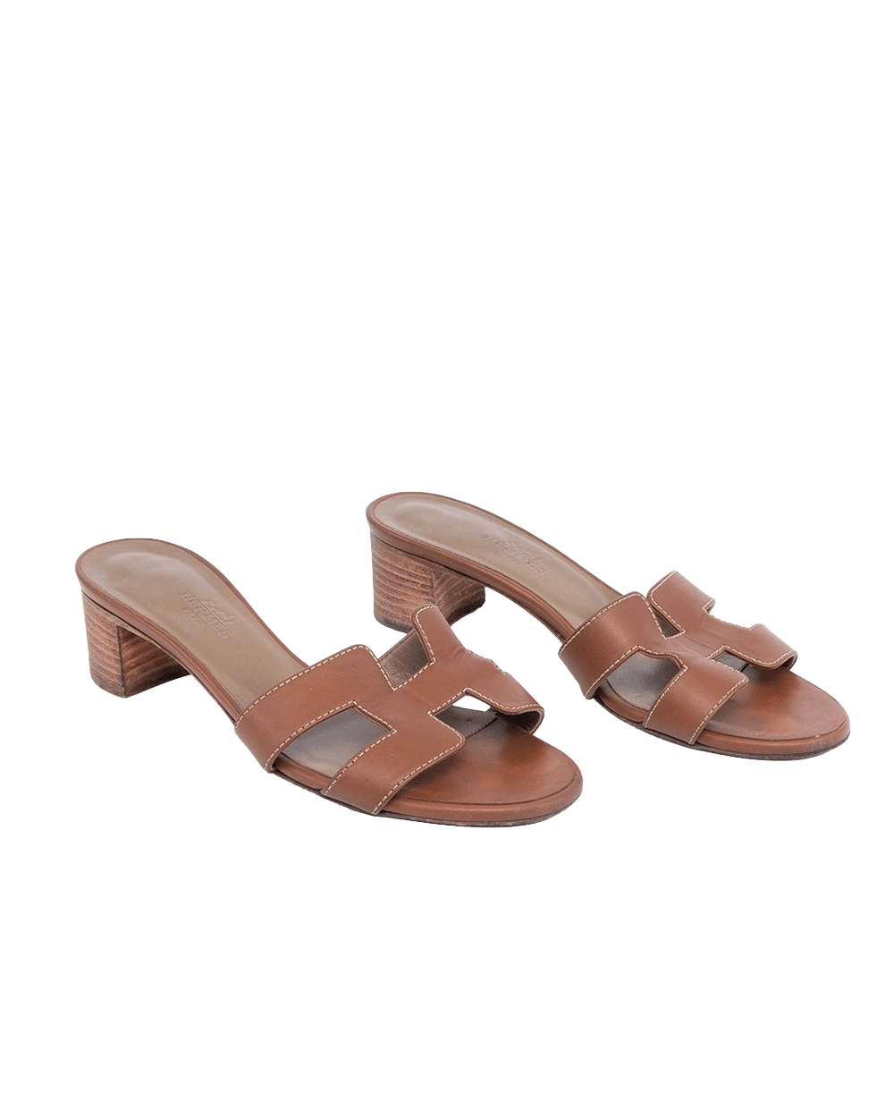 HERMES ORAN SANDALS HIGH HEELS 35 GOLD 08786