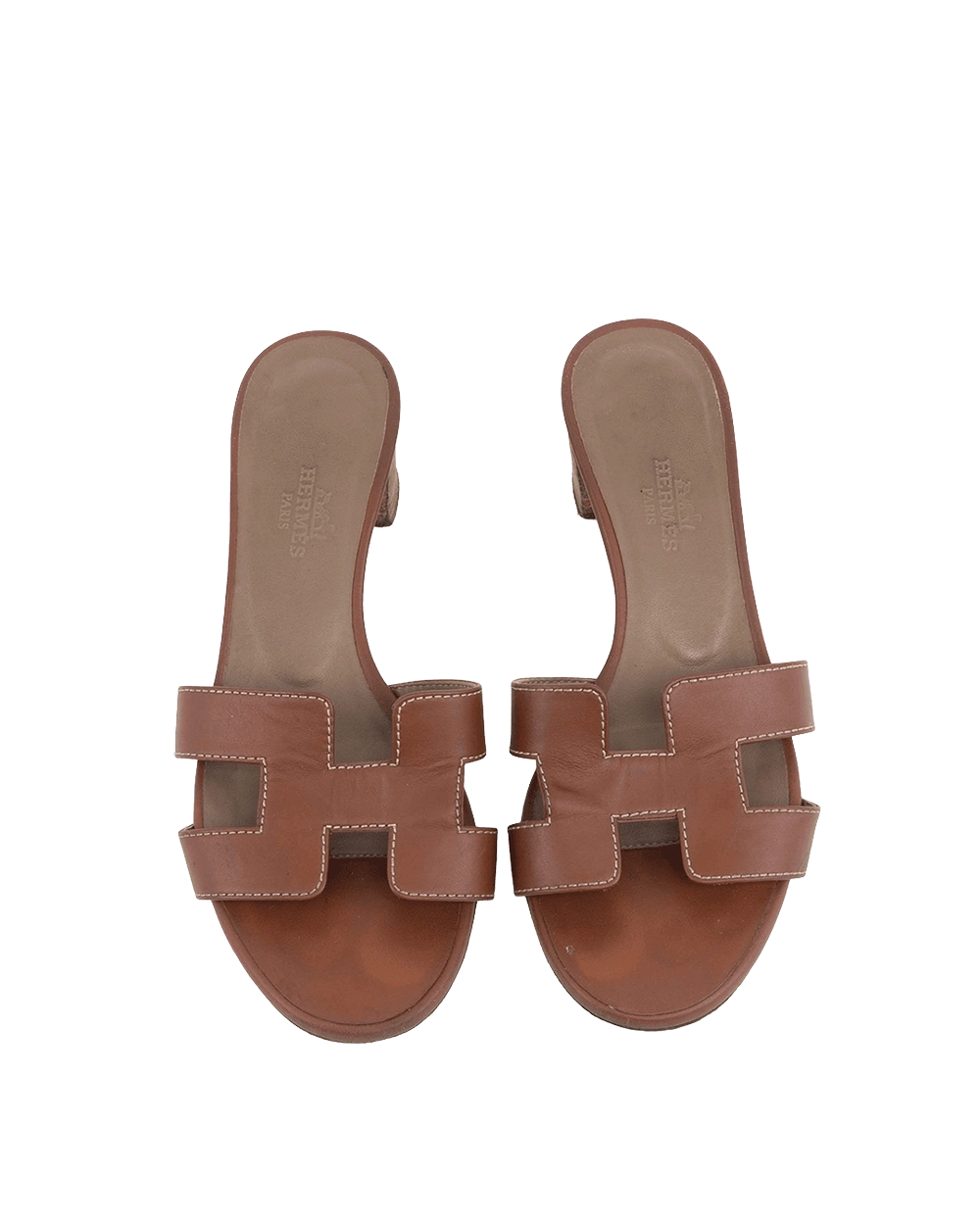 HERMES ORAN SANDALS HIGH HEELS 35 GOLD 08788