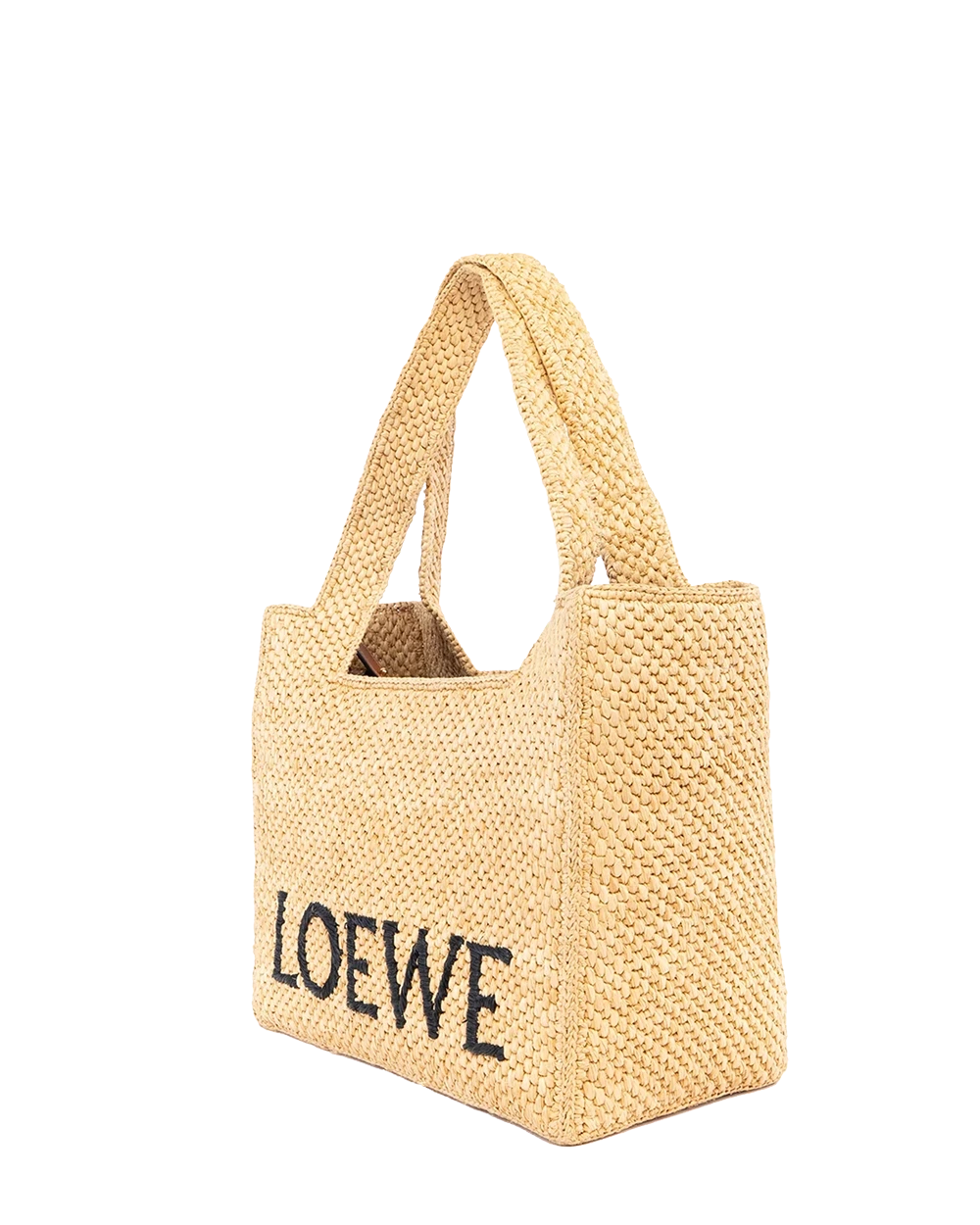 LOEWE FONT TOTE SMALL BEIGE RAFFIA GHW 04111