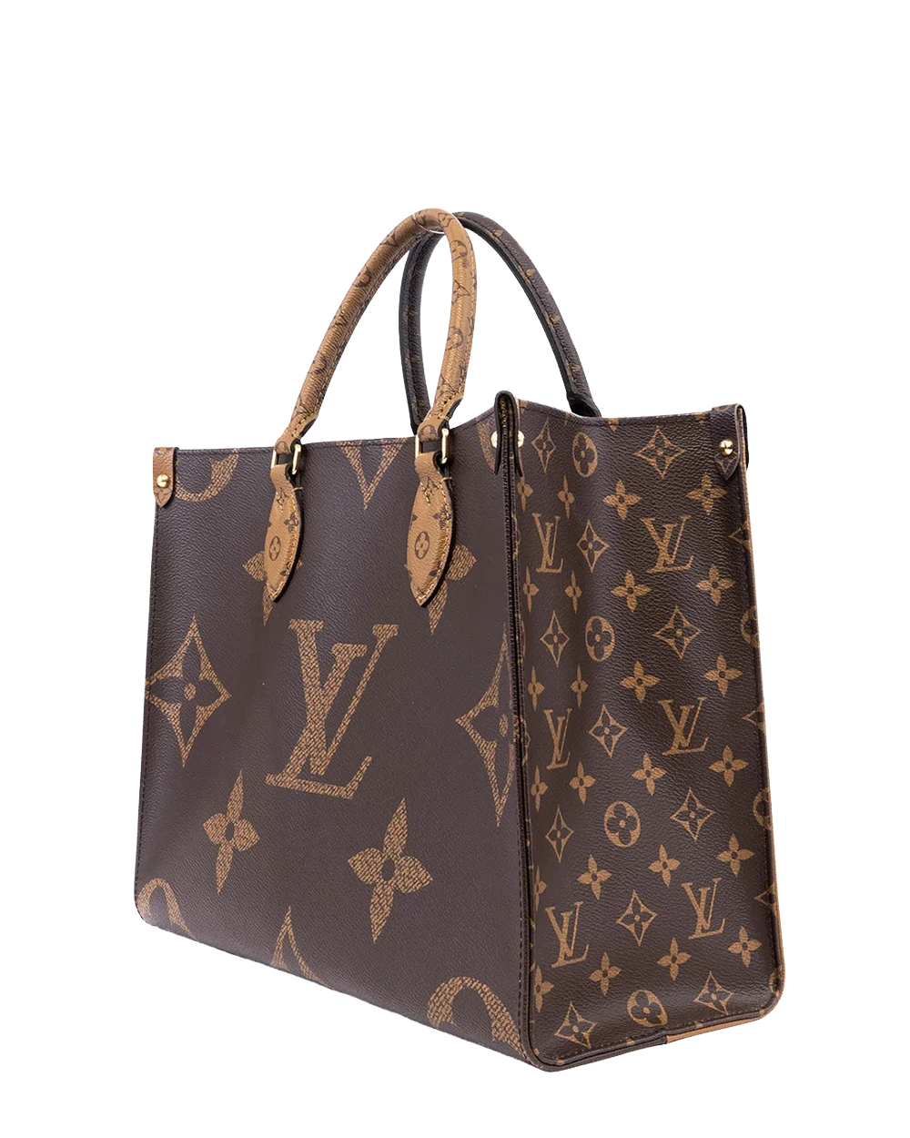 LV ON THE GO MM BROWN GIANT MONOGRAM CANVAS GHW MICROCHIP 03642