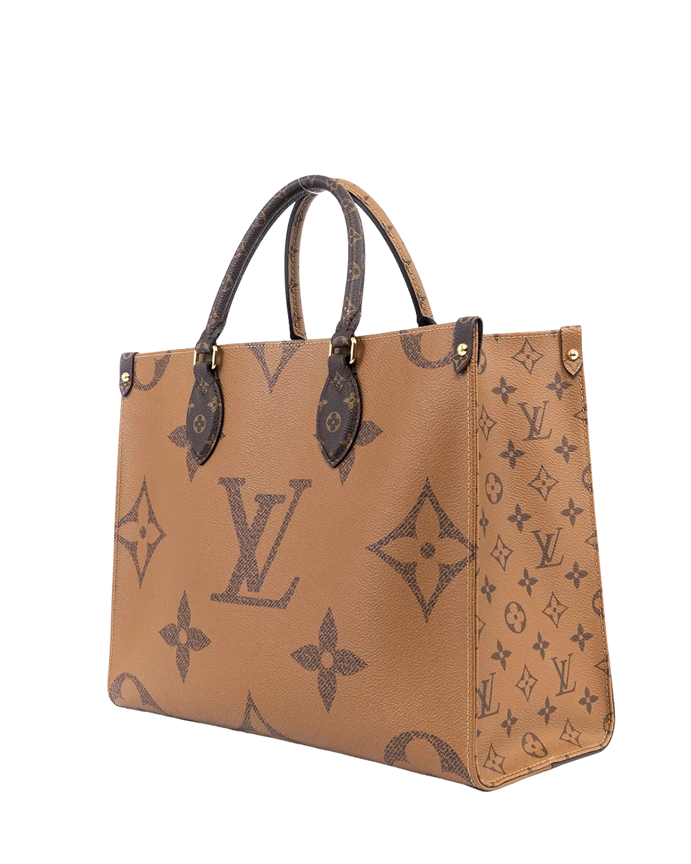 LV ON THE GO MM BROWN GIANT MONOGRAM CANVAS GHW MICROCHIP 03643
