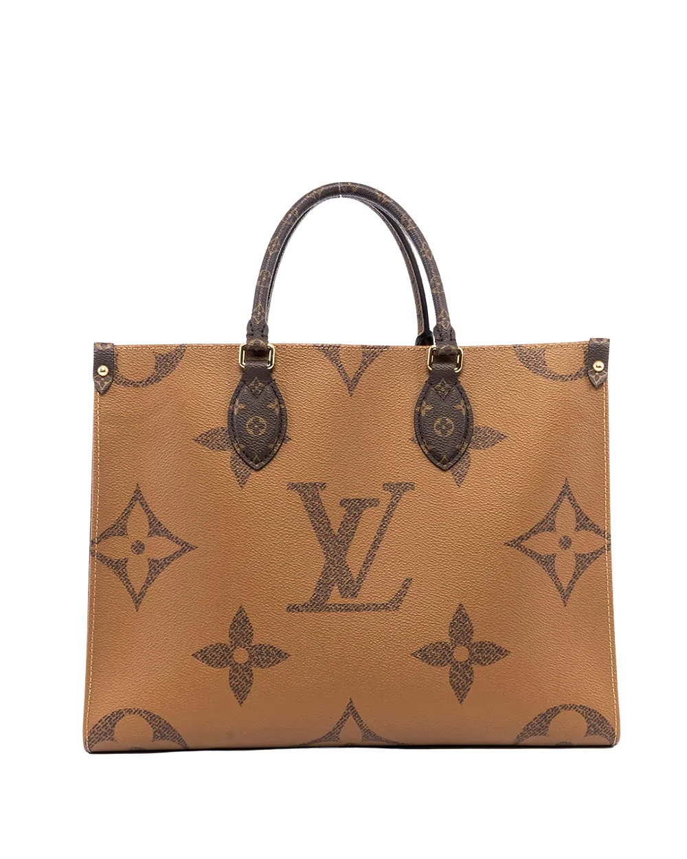 LV ON THE GO MM BROWN GIANT MONOGRAM CANVAS GHW MICROCHIP 03644