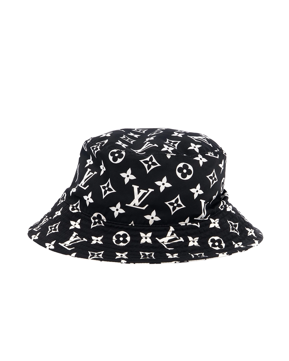 LV REVERSIBLE BOB BUCKET M BLACK WHITE NYLON GHW 03571