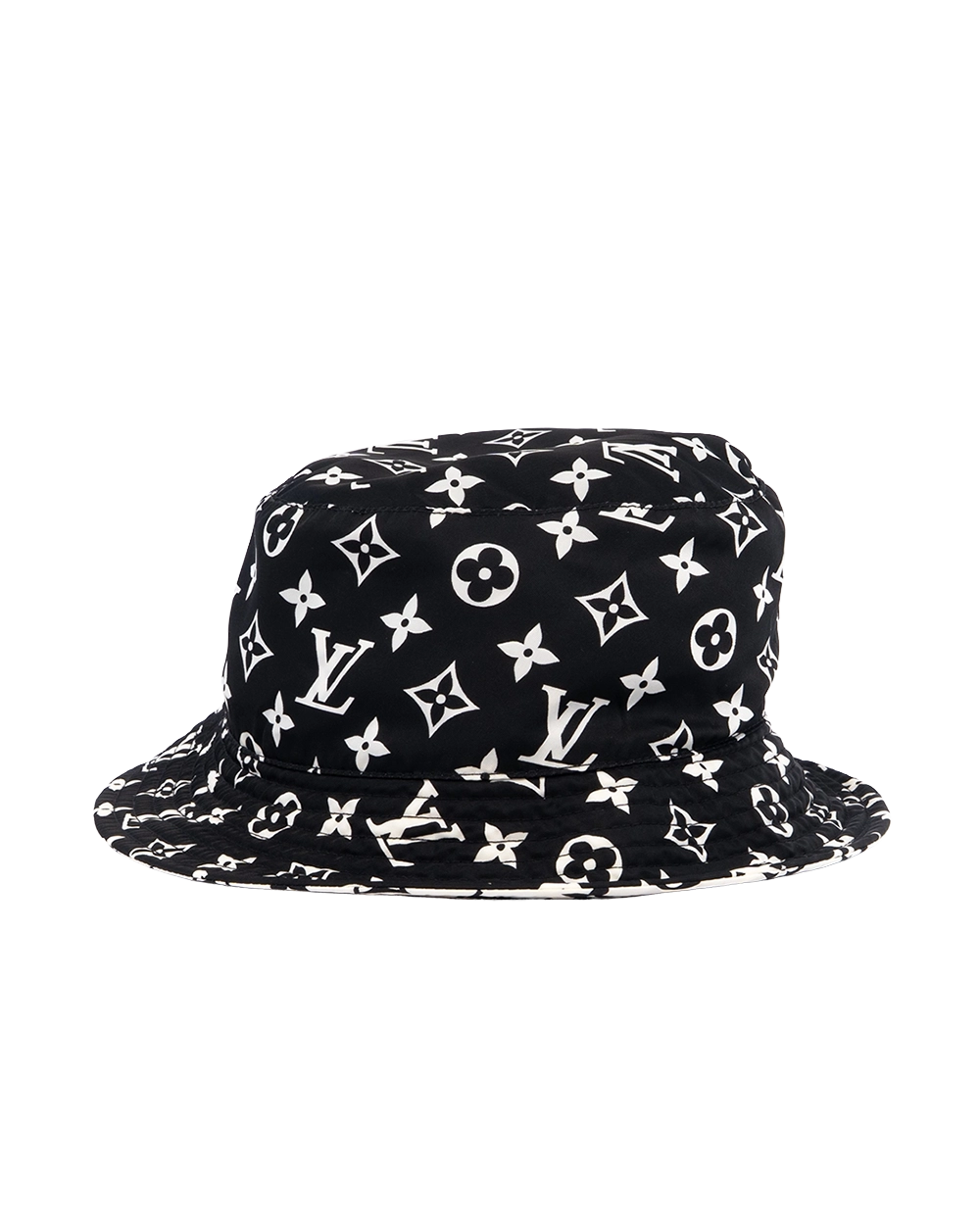 LV REVERSIBLE BOB BUCKET M BLACK WHITE NYLON GHW 03573