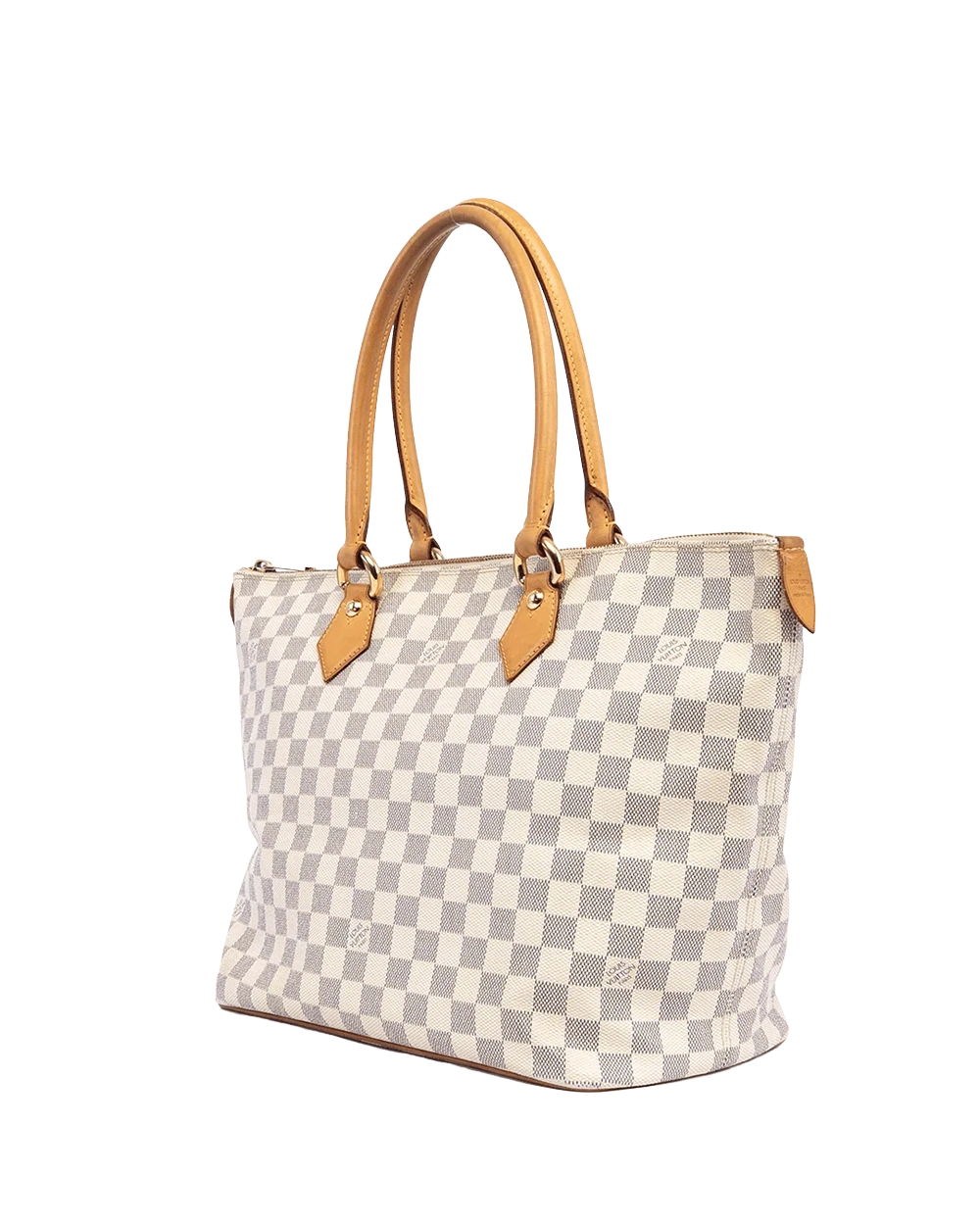 LV SALEYA MM WHITE AZUR DAMIER CANVAS GHW FL0037 06391