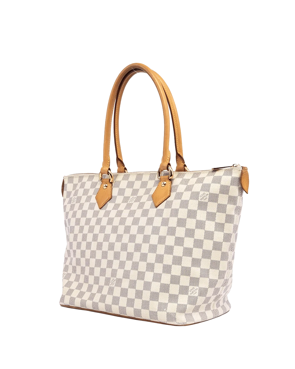 LV SALEYA MM WHITE AZUR DAMIER CANVAS GHW FL0037 06392