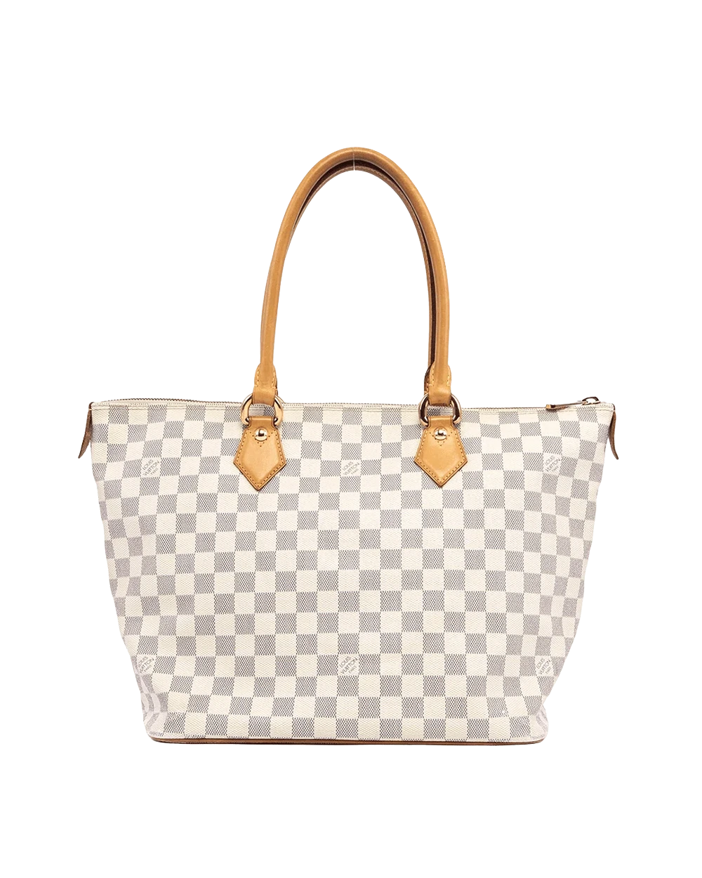 LV SALEYA MM WHITE AZUR DAMIER CANVAS GHW FL0037 06393
