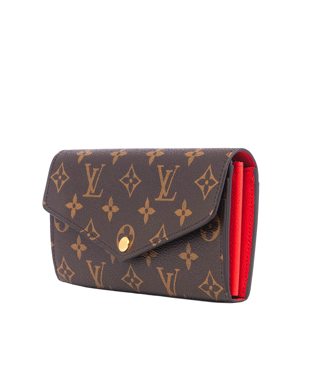 LV SARAH WALLET LONG BROWN MONOGRAM CANVAS GHW MICROCHIP 05511