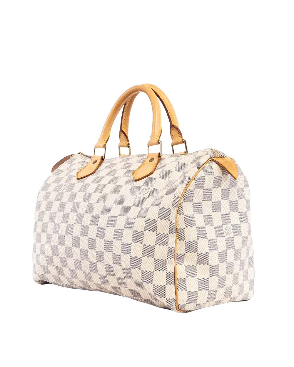 LV SPEEDY 30 WHITE AZUR DAMIER CANVAS GHW SP1026 03043 2