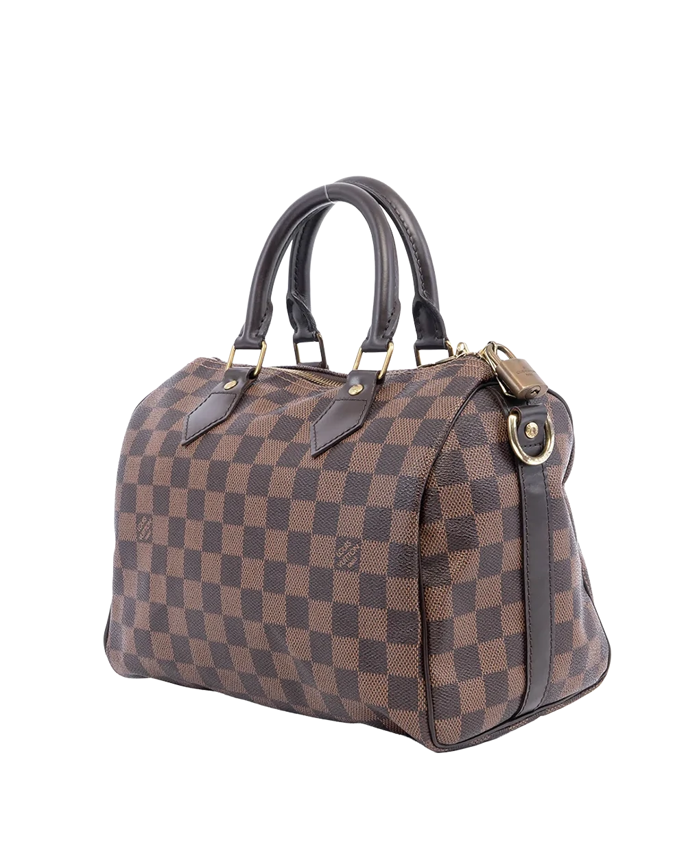 LV SPEEDY BAND 25 BROWN DAMIER CANVAS GHW 00341