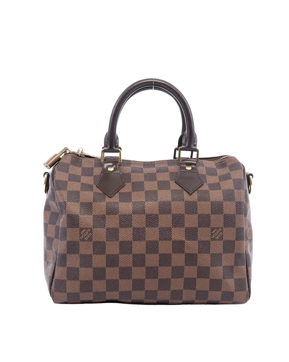 LV SPEEDY BAND 25 BROWN DAMIER CANVAS GHW 00343