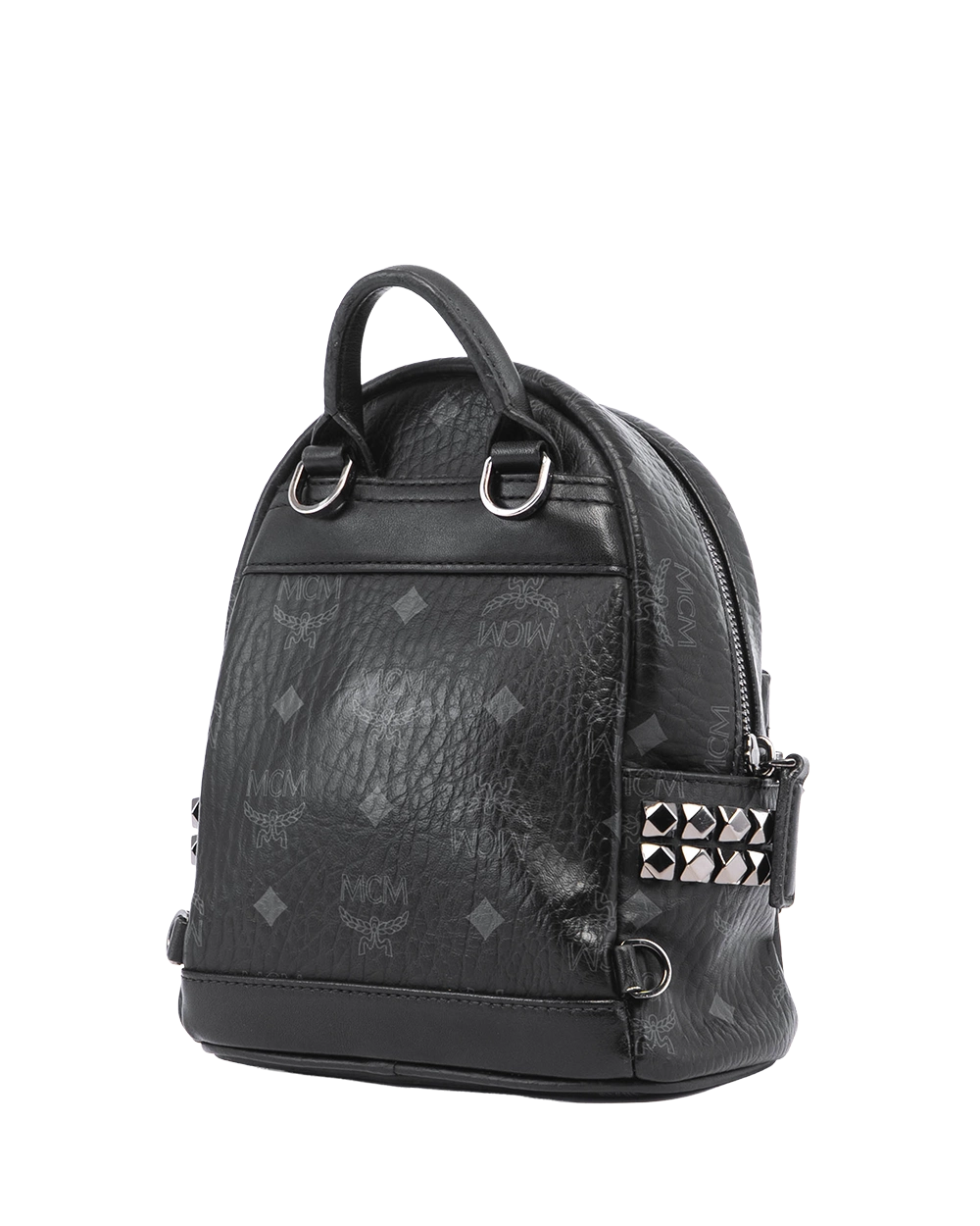 MCM STRAK BEBE BOO SIDE STUDS BACKPACK MINI BLACK CALF SHW MMKAAVE13BK001 04512