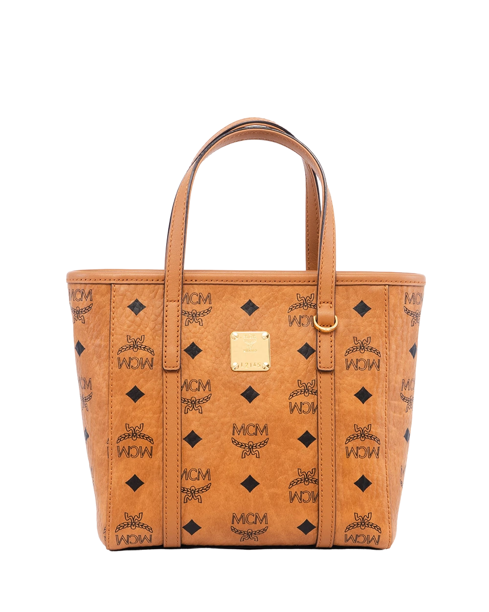MCM TONI TOP ZIP SHOPPER IN VISETOS BROWN COGNAC CANVAS GHW L2145 05955