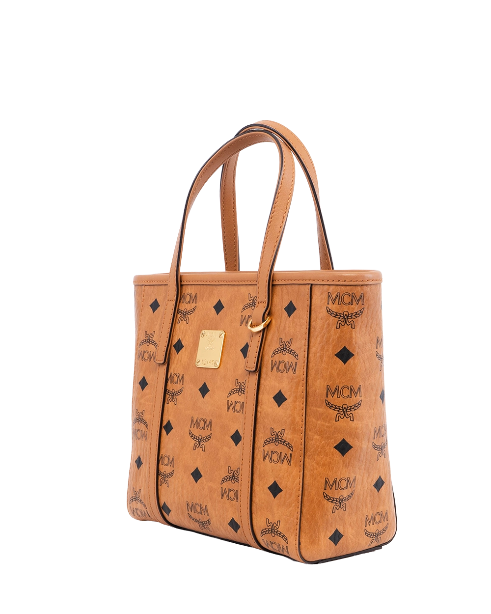 MCM TONI TOP ZIP SHOPPER IN VISETOS BROWN COGNAC CANVAS GHW L2145 05956
