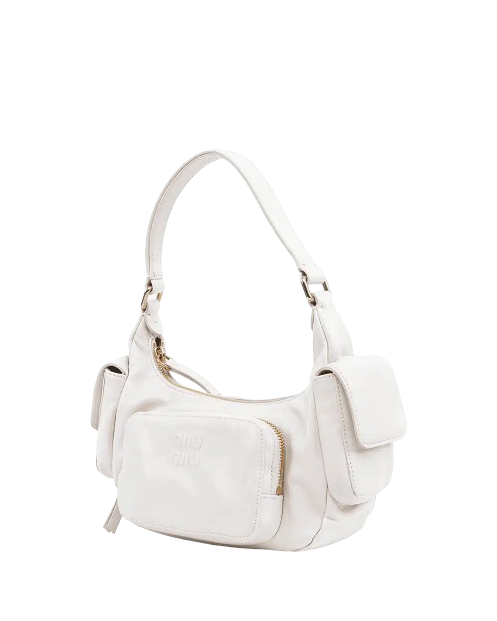 MIU MIU POCKET NAPPA WHITE NYLON GHW MICROCHIP 06973 result