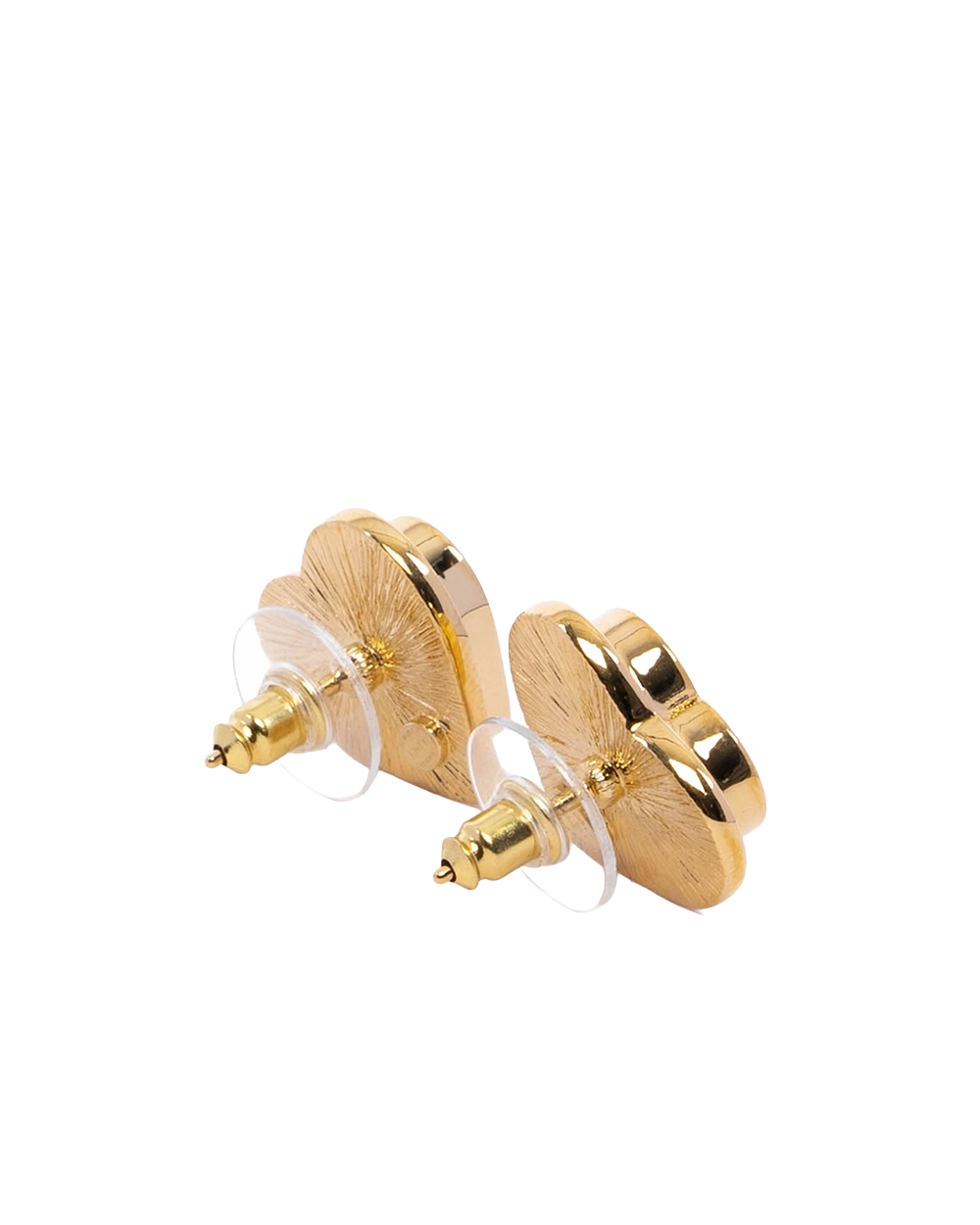 NEW CHANEL 25B HEART EARRINGS 2 CM BLACK GHW 00961