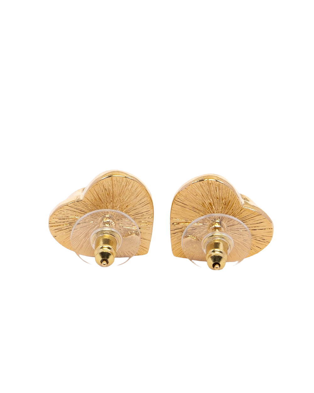 NEW CHANEL 25B HEART EARRINGS 2 CM BLACK GHW 00963