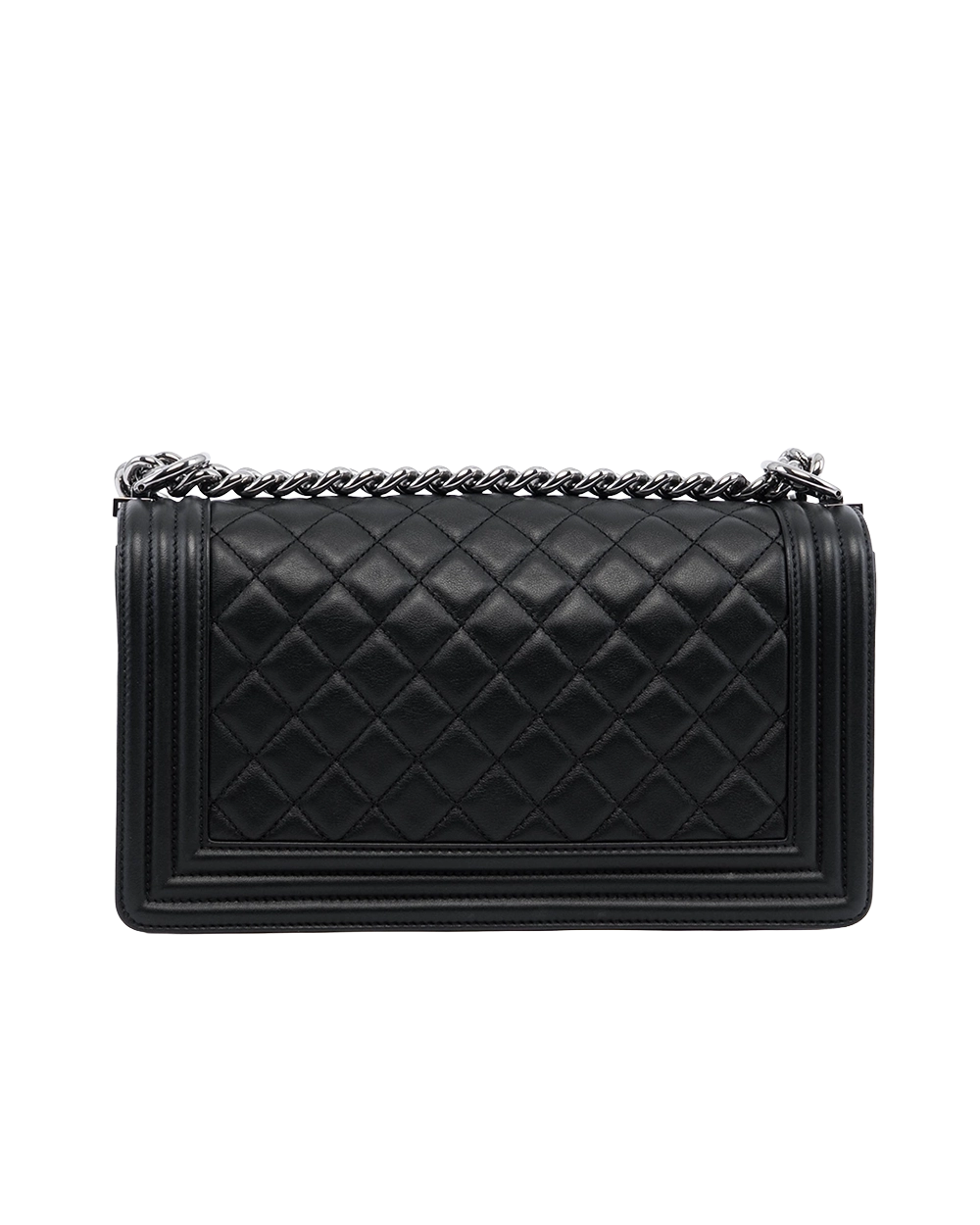 NEW CHANEL BOY 10 BLACK LAMB SHW G9L077LE 00573