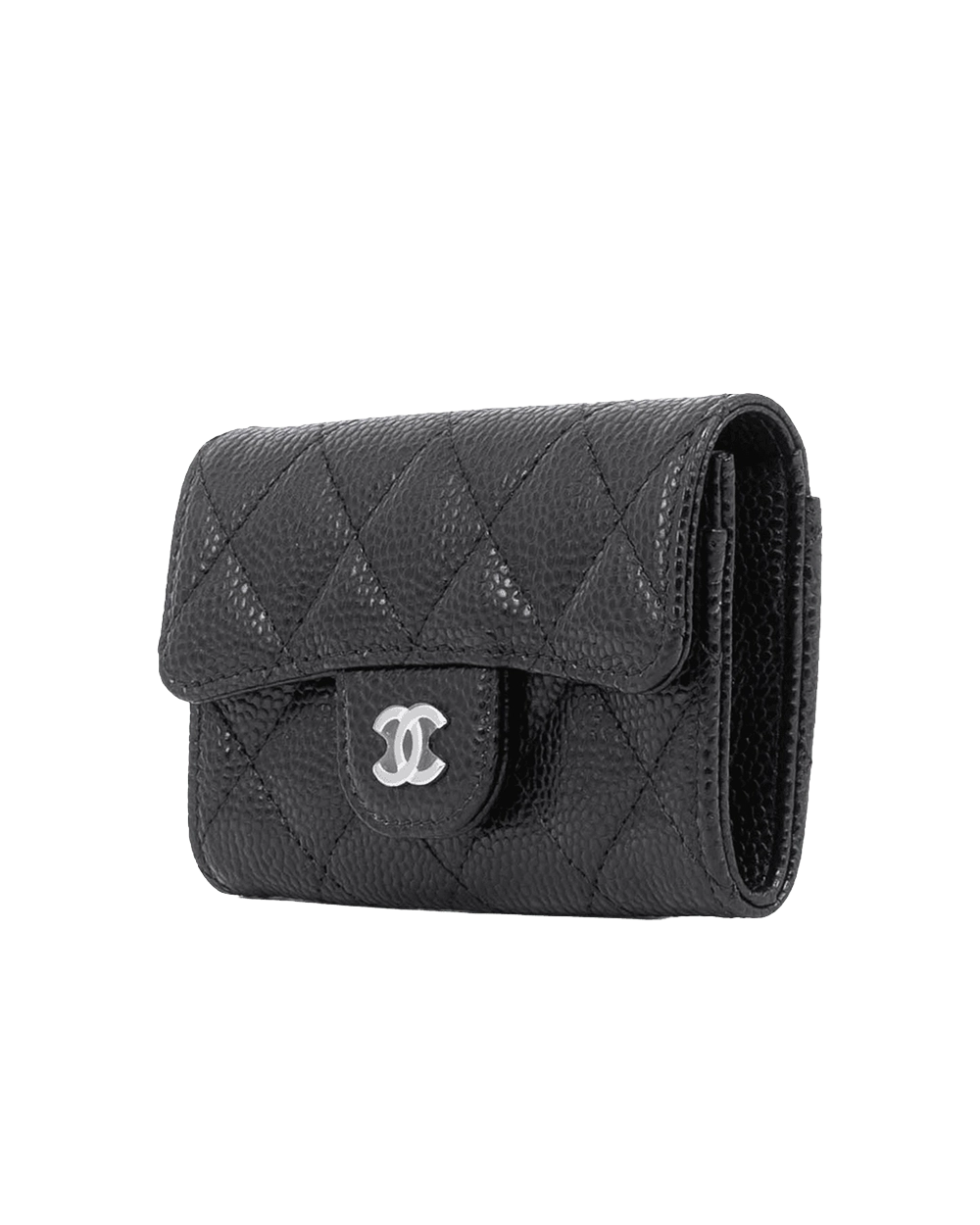 NEW CHANEL CARD HOLDER SHORT BLACK CAVIAR SHW G35XA3TG 09008