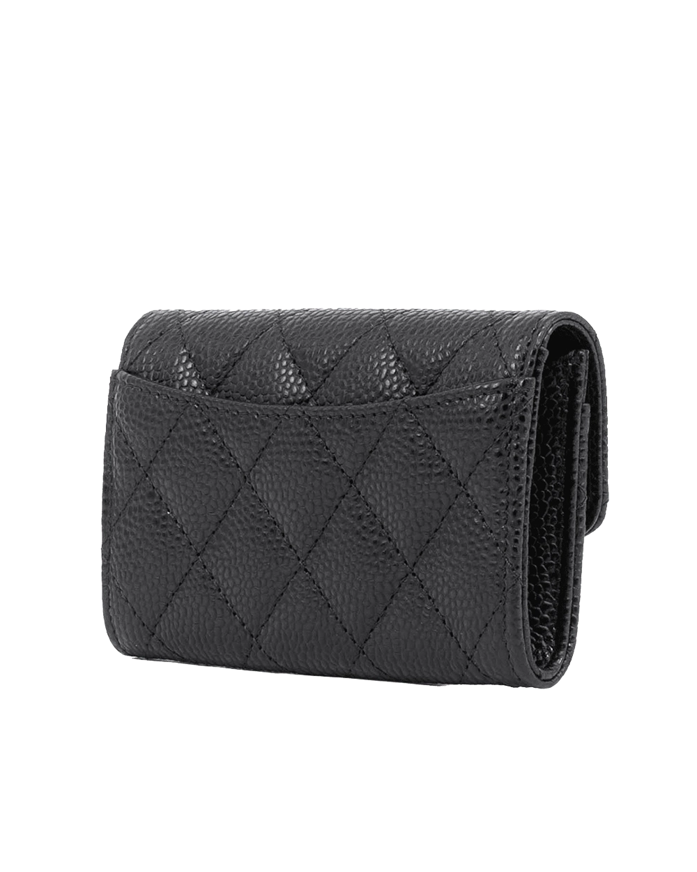 NEW CHANEL CARD HOLDER SHORT BLACK CAVIAR SHW G35XA3TG 09009