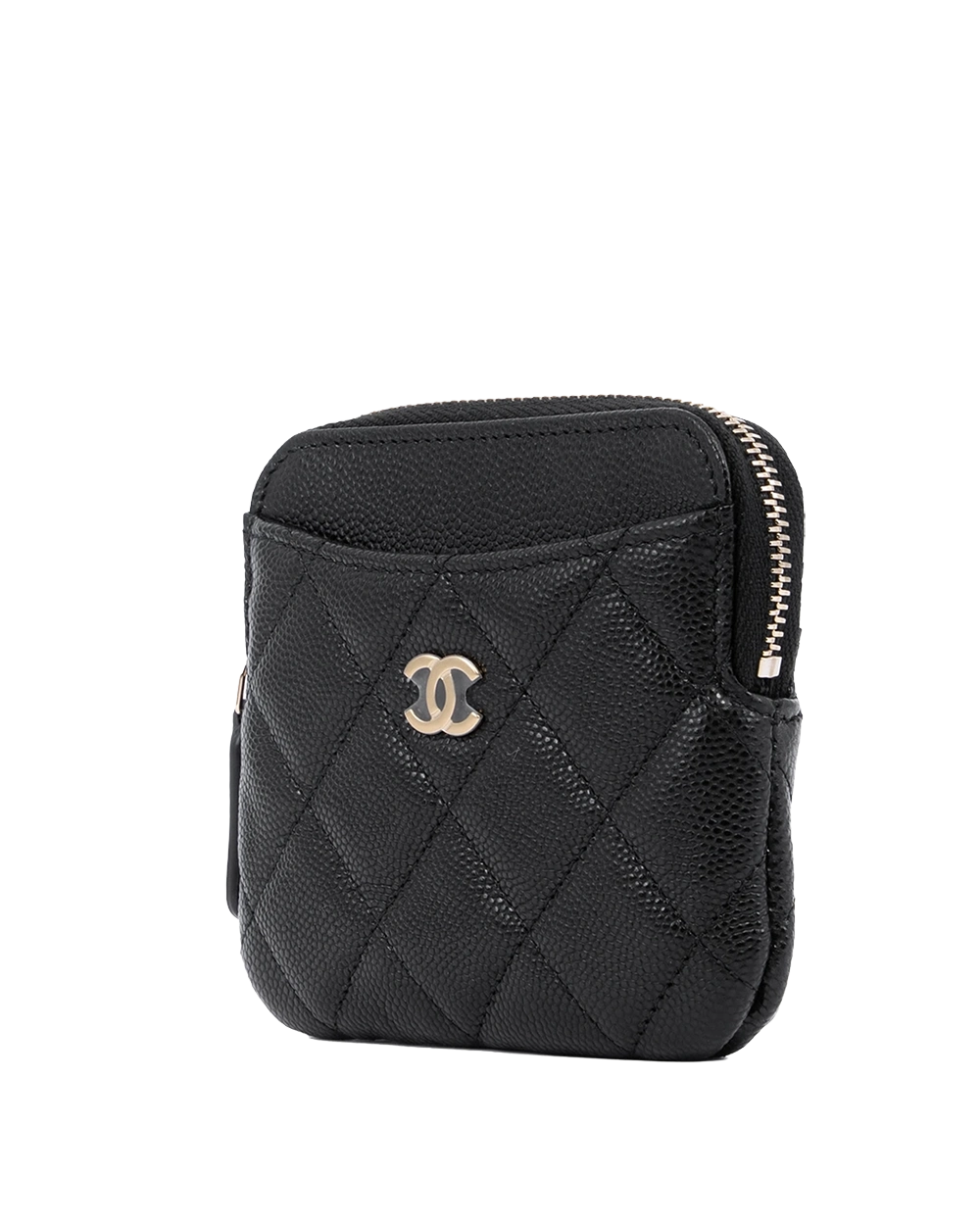 NEW CHANEL CLASSIC ZIPPED COIN PURSE SHORT BLACK CAVIAR GHW UCA8A282 00893