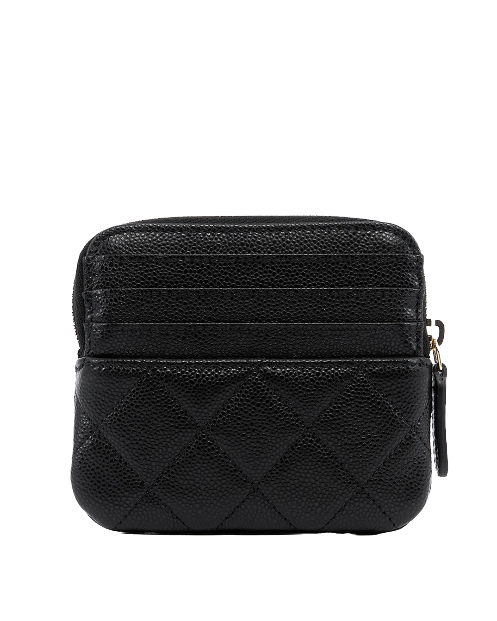 NEW CHANEL CLASSIC ZIPPED COIN PURSE SHORT BLACK CAVIAR GHW UCA8A282 00896
