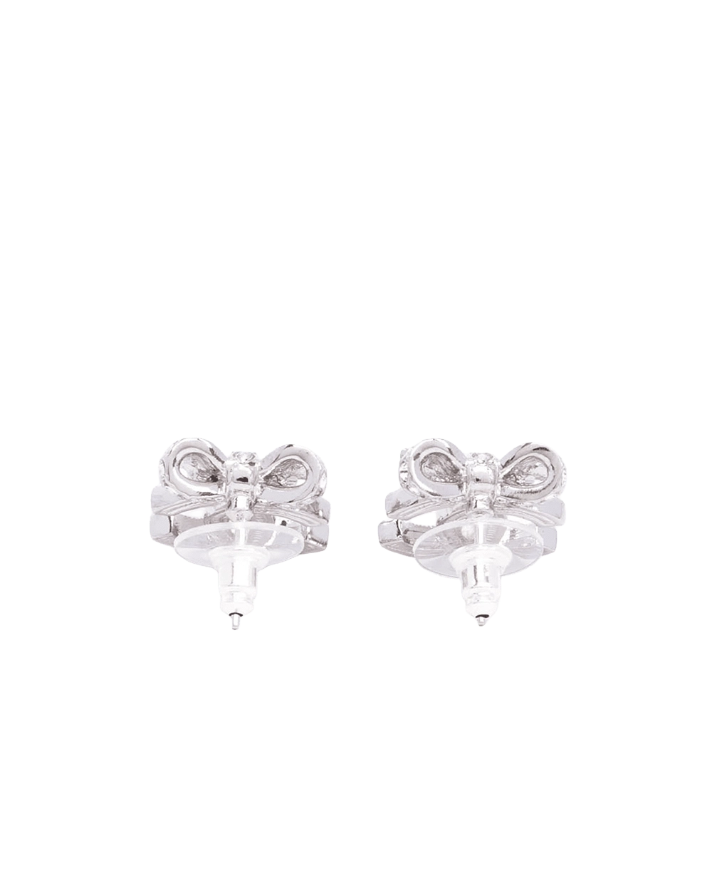 NEW CHANEL EARRINGS BOW CC LOGO 1.8CM CRYSTAL SHW 06081