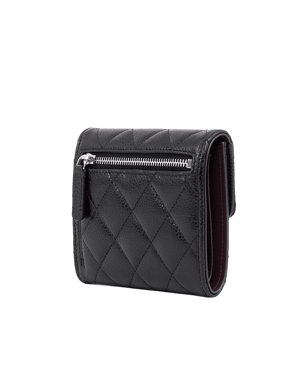 NEW CHANEL TRI FOLD WALLET SHORT BLACK CAVIAR SHW H991954E 08986