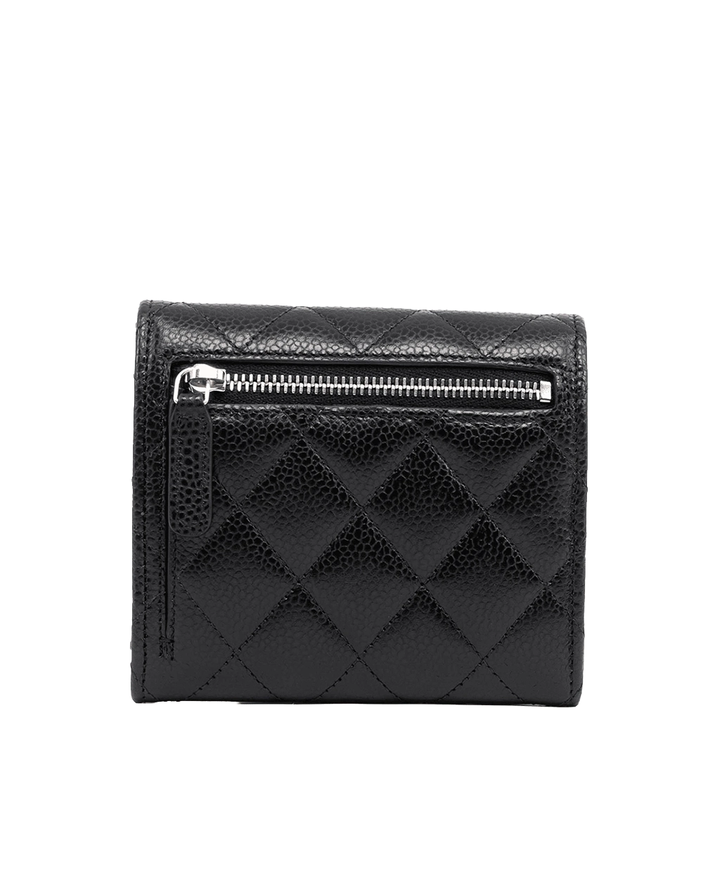 NEW CHANEL TRI FOLD WALLET SHORT BLACK CAVIAR SHW H991954E 08987