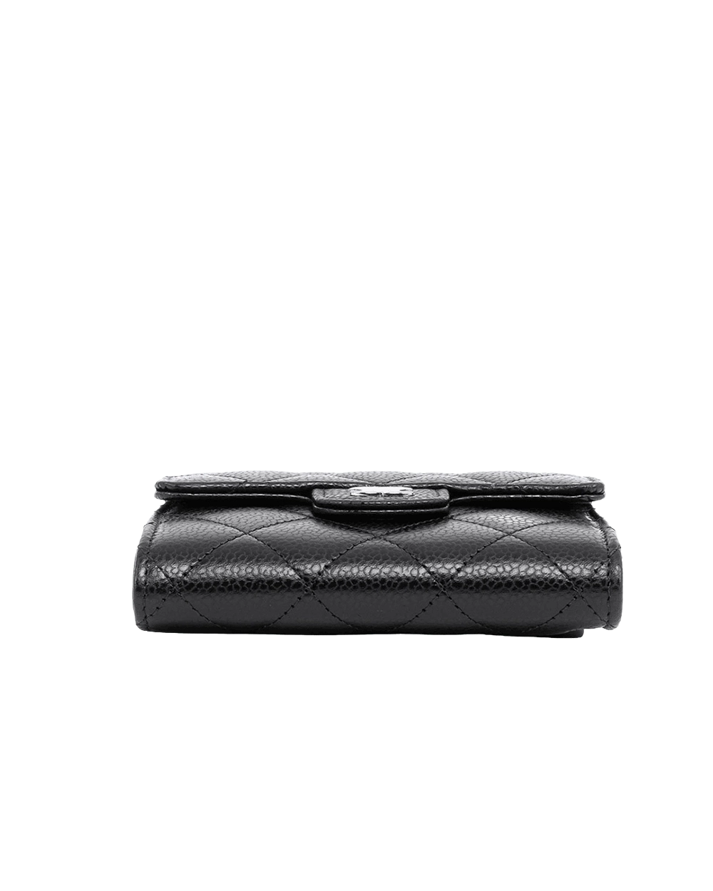 NEW CHANEL TRI FOLD WALLET SHORT BLACK CAVIAR SHW H991954E 08988