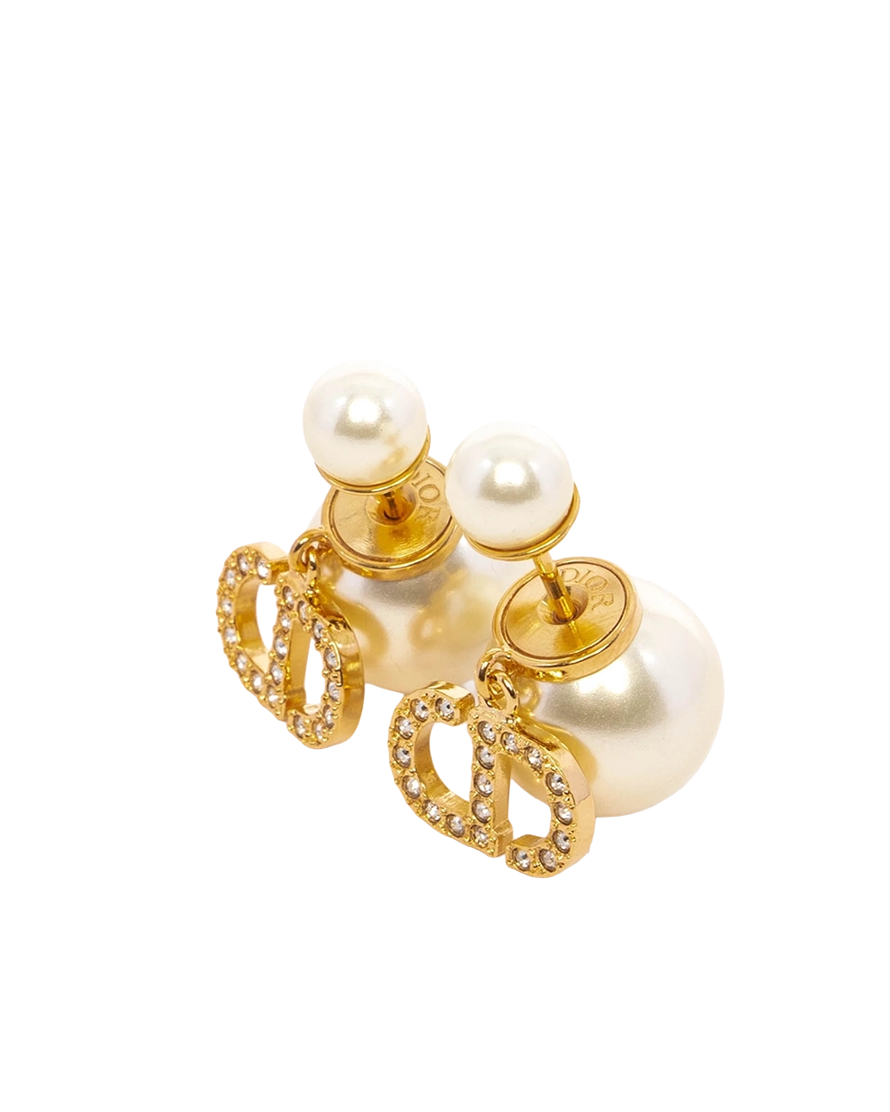 NEW DIOR TRIBALES EARRING CRYSTAL PEARL GHW 04371