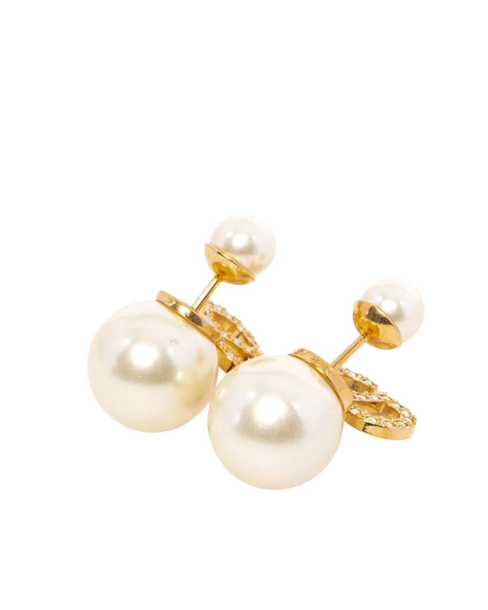NEW DIOR TRIBALES EARRING CRYSTAL PEARL GHW 04372